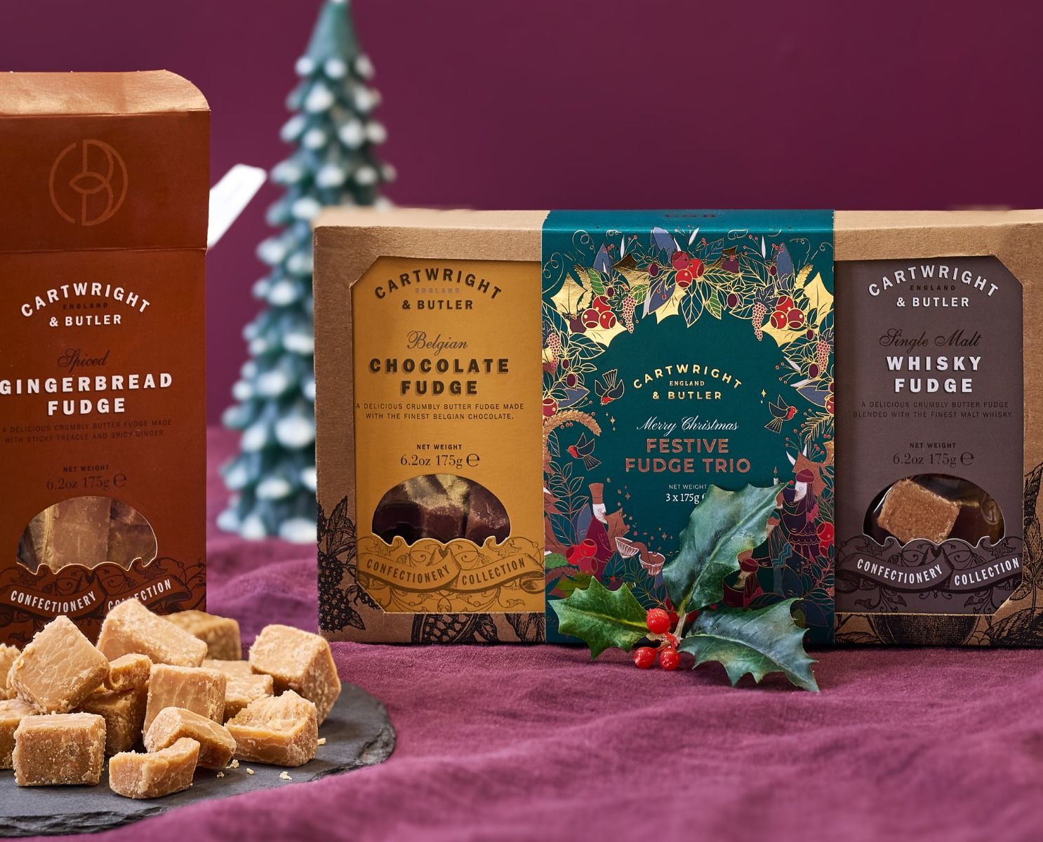 Merry Christmas Trio of Fudge Selection