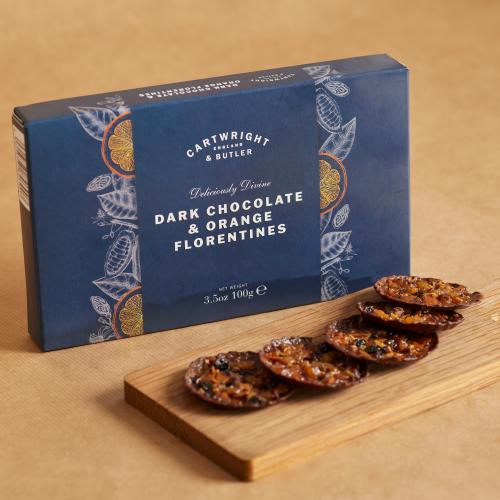 Dark Chocolate With Orange Florentines | Cartwright & Butler