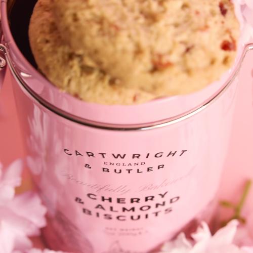 Cherry and Almond Biscuits in Tin